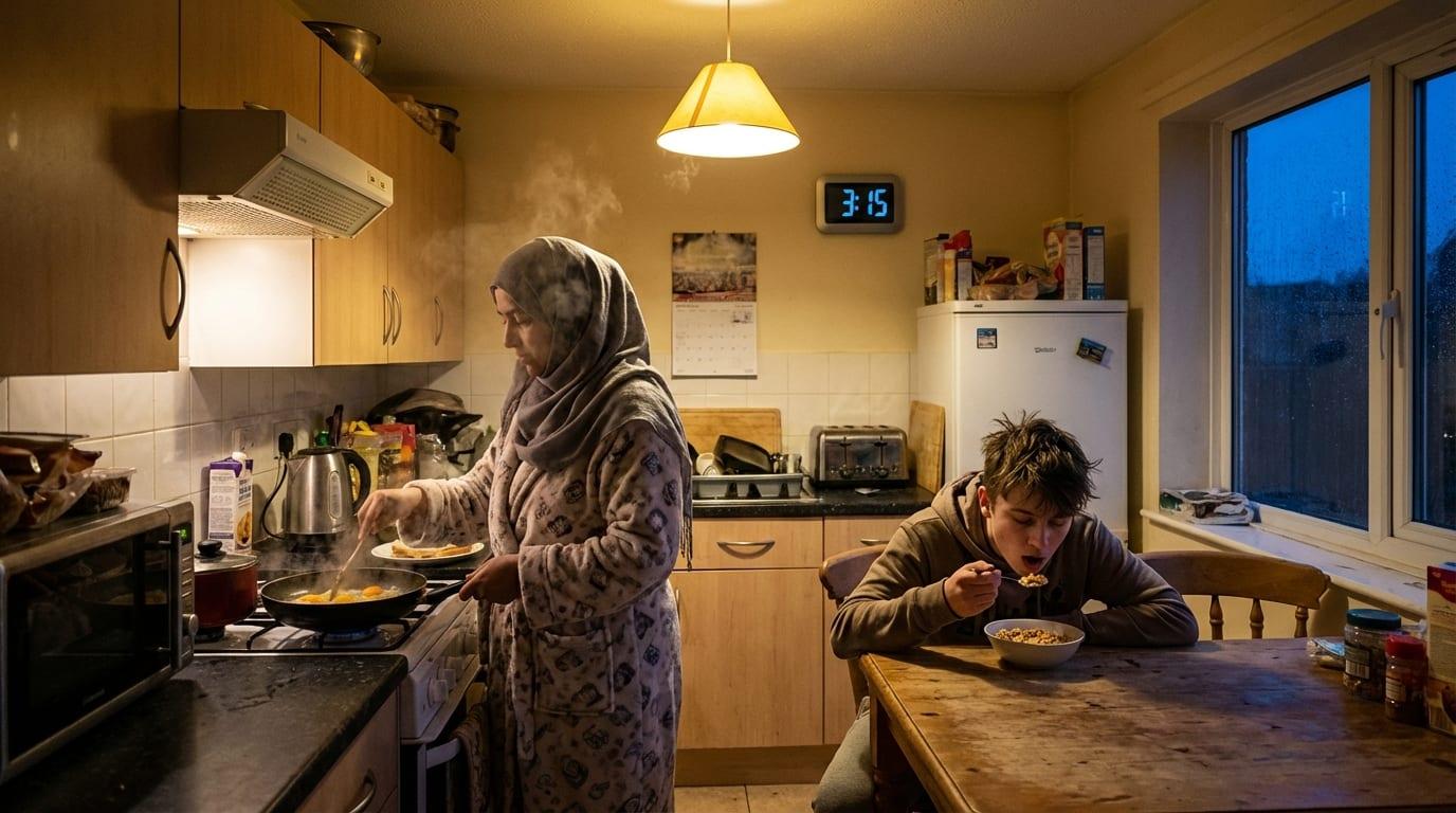 Suhoor preparation in the kitchen — Ramadan generosity begins before dawn