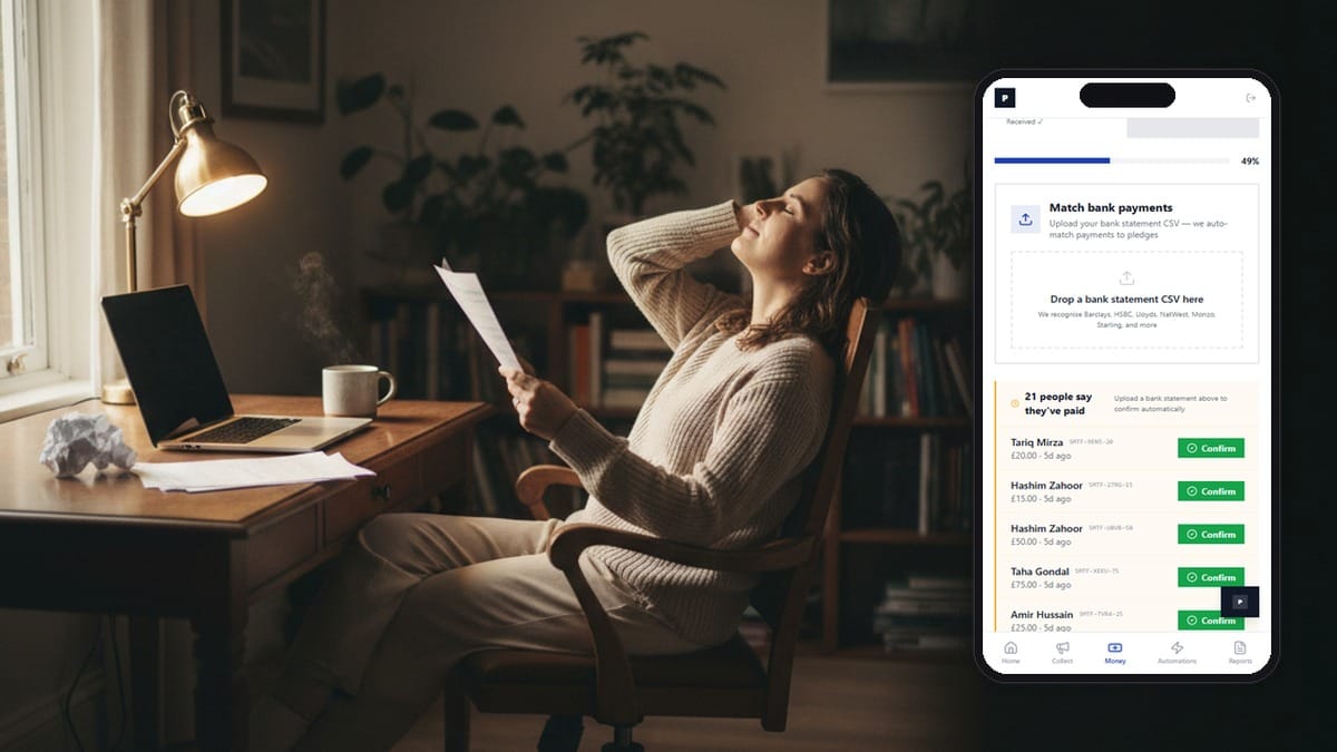 Bank Statement Reconciliation: Match Payments to Pledges